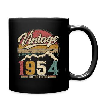 Vintage 1954 Limited Edition Birthday Gift - Full Colour Mug - black - Right