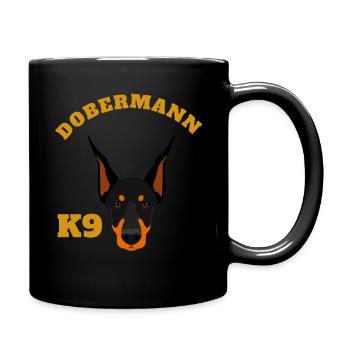 Dobermann or - Mug uni - noir - Droite