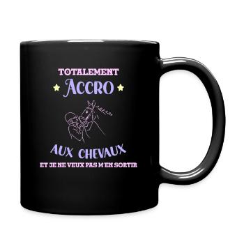 Totalement Accro Aux Chevaux Cadeau Pour Cavalière - Mug uni - noir - Droite