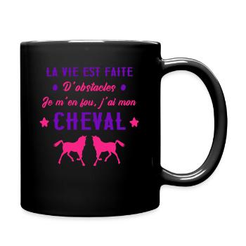 La Vie Est Faite D'Obstacles Idée Cadeau Cavalière - Mug uni - noir - Droite