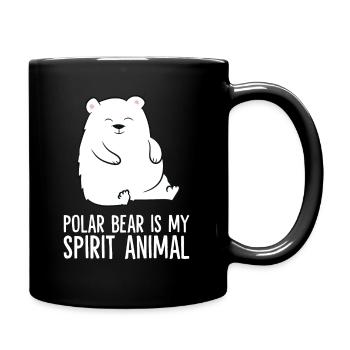 Eisbär ist mein Geisttier Lustiger Eisbär - Tasse einfarbig - Schwarz - Rechts