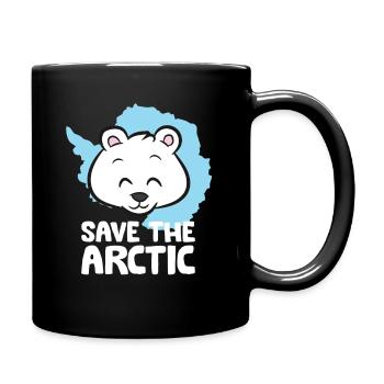 Rettet die Arktis Globale Erwärmung Klimawandel - Tasse einfarbig - Schwarz - Rechts