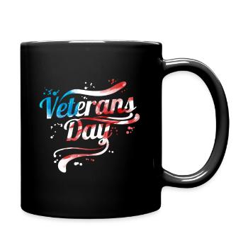 Logo coloré du drapeau américain pour la Journée des anciens combattants - Mug uni - noir - Droite