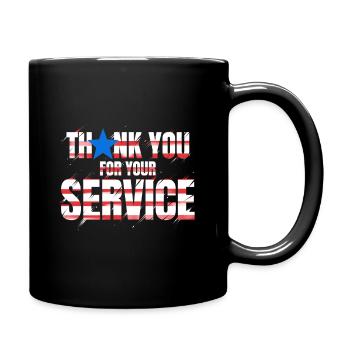 Thank You For Your Service 4th Of July Veterans - Full Colour Mug - black - Right