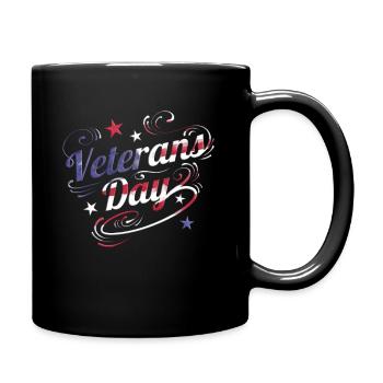 Logo coloré du drapeau américain pour la Journée des anciens combattants - Mug uni - noir - Droite