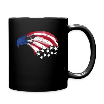 Bald Eagle US Flag Colors Patriotic 4th Of July - Tasse einfarbig - Schwarz - Rechts