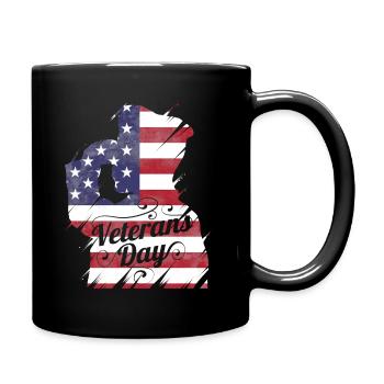 Patriotic Salute US Flag For Veterans Day - Tasse einfarbig - Schwarz - Rechts