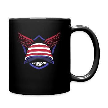 Patriotic Helmet And Wings On Veterans Day - Tasse einfarbig - Schwarz - Rechts