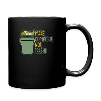 Faire du compost pas des déchets, la lombriculture - Mug uni - noir - Droite