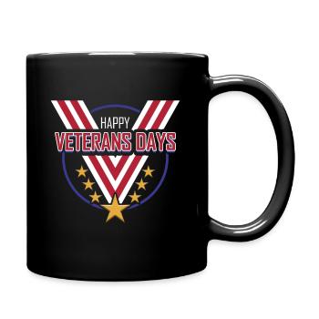 Big V Shaped Medal Ribbon Happy Veterans Day - Tasse einfarbig - Schwarz - Rechts
