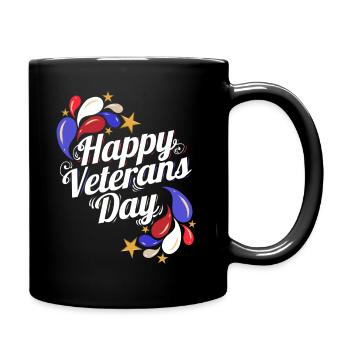 Logo For A Happy Veterans Day - Tasse einfarbig - Schwarz - Rechts