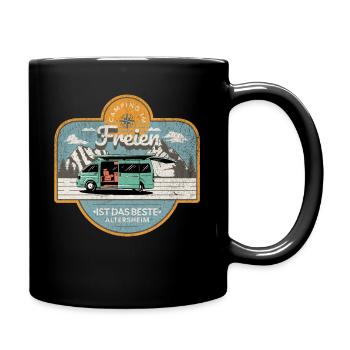 Camping Im Freien Ist Das Bessere Altersheim - Tasse einfarbig - Schwarz - Rechts