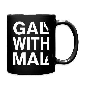 Gal with Mal - Belgian Shepherd Malinois - Full Colour Mug - black - Right
