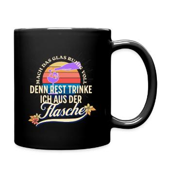 Lustiger Weintrinker Spruch wein Liebhaber - Tasse einfarbig - Schwarz - Rechts