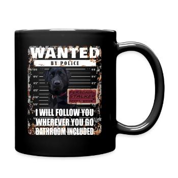 Motif amusant Black Labrador WANTED - Mug uni - noir - Droite