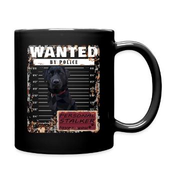 Motif amusant Black Labrador WANTED - Mug uni - noir - Droite
