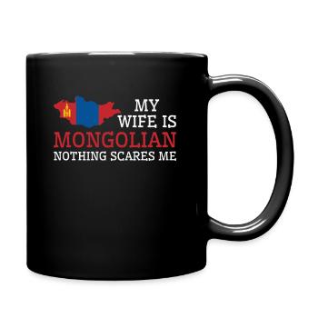 Rien ne me fait peur Femme mongole Mongolie - Mug uni - noir - Droite
