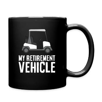 Mein Ruhestandsfahrzeug Opa Papa Golfwagen - Tasse einfarbig - Schwarz - Rechts