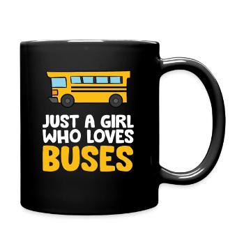 Juste une fille qui aime les bus - Mug uni - noir - Droite