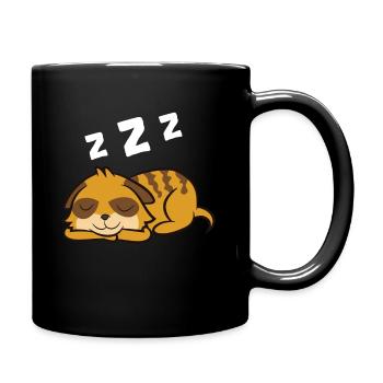 Meerkat Tired Meerkat Pajama Sleeping Meerkat - Full Colour Mug - black - Right
