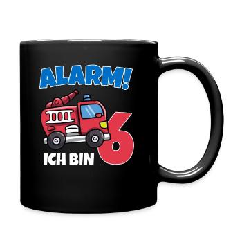 Geburtstagsshirt 6 Jahre Feuerwehr Geschenke - Tasse einfarbig - Schwarz - Rechts