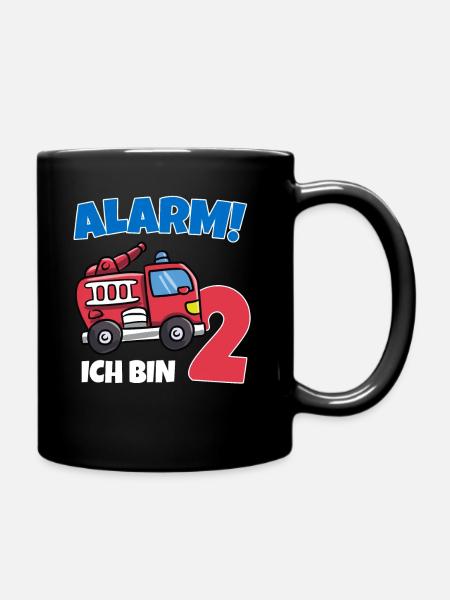 Ich bin 2 Feuerwehr Geburtstagsshirt 2. Geburtstag - Tasse einfarbig - Schwarz