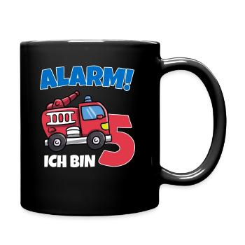 Geburtstagsshirt 5 Jahre Feuerwehr Geschenke - Tasse einfarbig - Schwarz - Rechts
