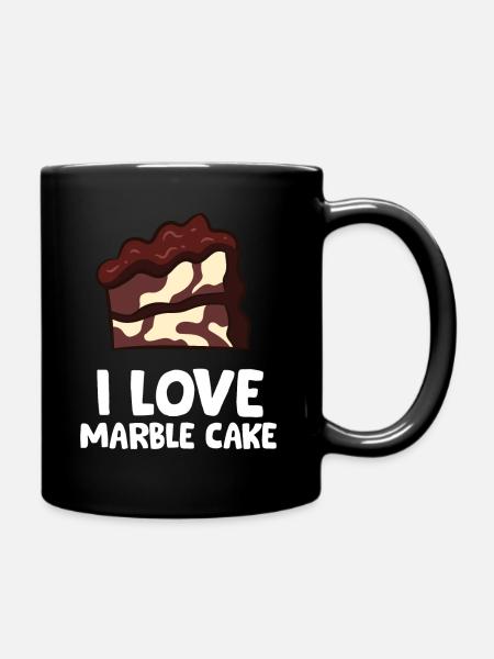Marble Cake - I love marble cake - Full Colour Mug - black