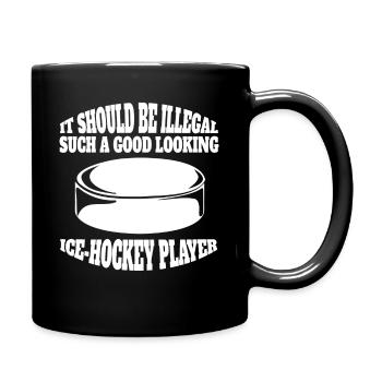 Eishockey Geschenk Wintersport Eishockeyteam - Tasse einfarbig - Schwarz - Rechts