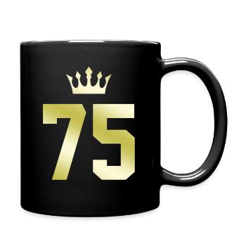 75 Number crown - Full Colour Mug - black - Right