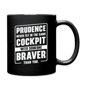 Prudence Wisdom Quotes Pilot Philosophy - Full Colour Mug - black - Right