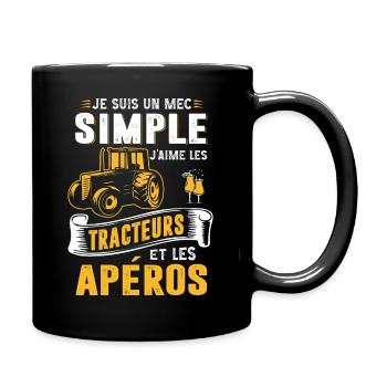 Cadeau pour agriculteur , t-shirt tracteur - Mug uni - noir - Droite