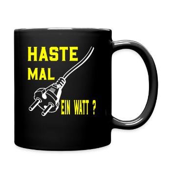 Energie sparen Energiekrise Energie betteln lustig - Tasse einfarbig - Schwarz - Rechts