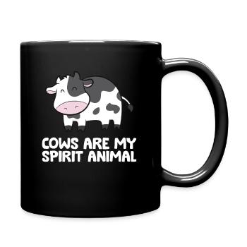 Cattle Cow Cows Are My Spirit Animal - Full Colour Mug - black - Right