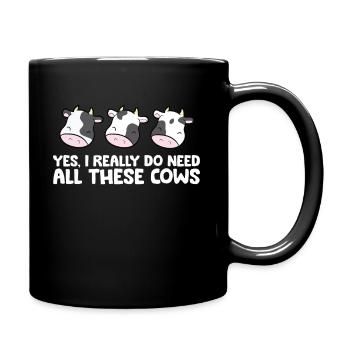 Oui, j’ai vraiment besoin de toutes ces vaches - Mug uni - noir - Droite