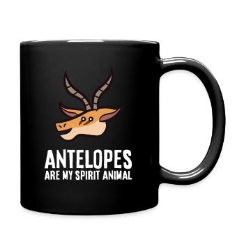 Antilopen sind mein Seelentier - Tasse einfarbig - Schwarz - Rechts