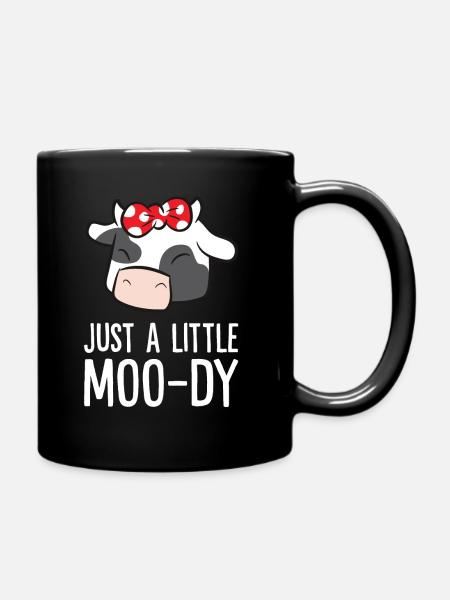 Juste un peu de vaches d’amour moo-dy - Mug uni - noir
