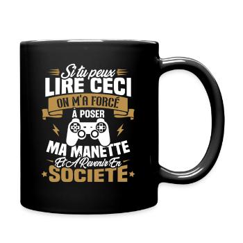 J’ai été obligé de poser ma manette de jeu - Mug uni - noir - Droite