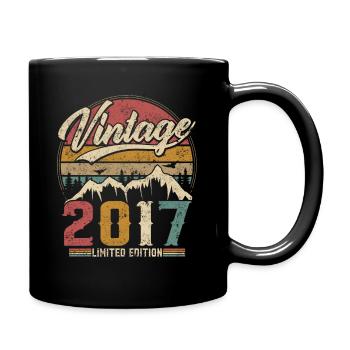 Vintage 2017 Limited Edition Geburtstagsgeschenk - Tasse einfarbig - Schwarz - Rechts