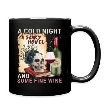 Bookworm Books Book, Red Wine Saying - Full Colour Mug - black - Right