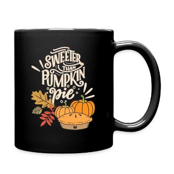 Tarte à la citrouille, tarte à la citrouille, dicton de Thanksgiving - Mug uni - noir - Droite