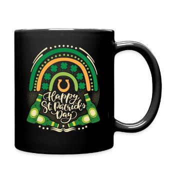 Buveur de bière de la Saint-Patrick, Irlandais, Arc-en-ciel - Mug uni - noir - Droite