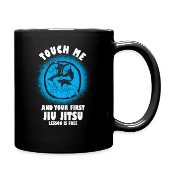 Touch Me And Your First Jiu Jitsu Lesson Is Free - Full Colour Mug - black - Right