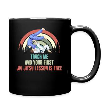 Touch Me And Your First Jiu Jitsu Lesson Is Free - Full Colour Mug - black - Right