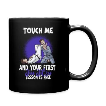 Touch Me And Your First Jiu Jitsu Lesson Is Free - Full Colour Mug - black - Right