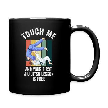Touch Me And Your First Jiu Jitsu Lesson Is Free - Full Colour Mug - black - Right