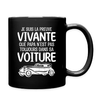 Je suis la preuve que papa t-shirt voiture - Mug uni - noir - Droite