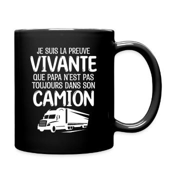 Papa chauffeur de camion fan de camion - Mug uni - noir - Droite