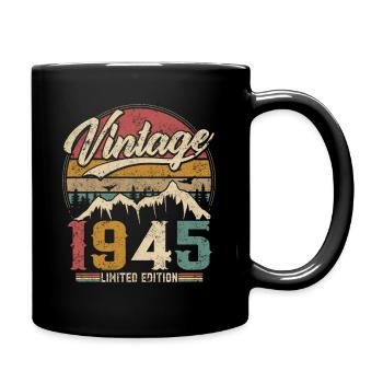 Vintage 1945 Limited Edition Birthday Gift - Full Colour Mug - black - Right