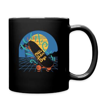 Skateboard Retro 60s Board Wheels Surf - Full Colour Mug - black - Right